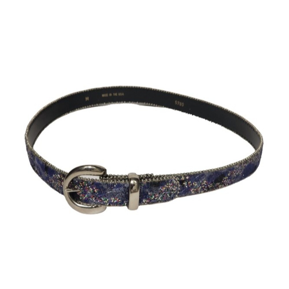 Womens West Belt Blue Pink Green Sparkling Glitter #5780 Made in USA Size S/M - Picture 1 of 6